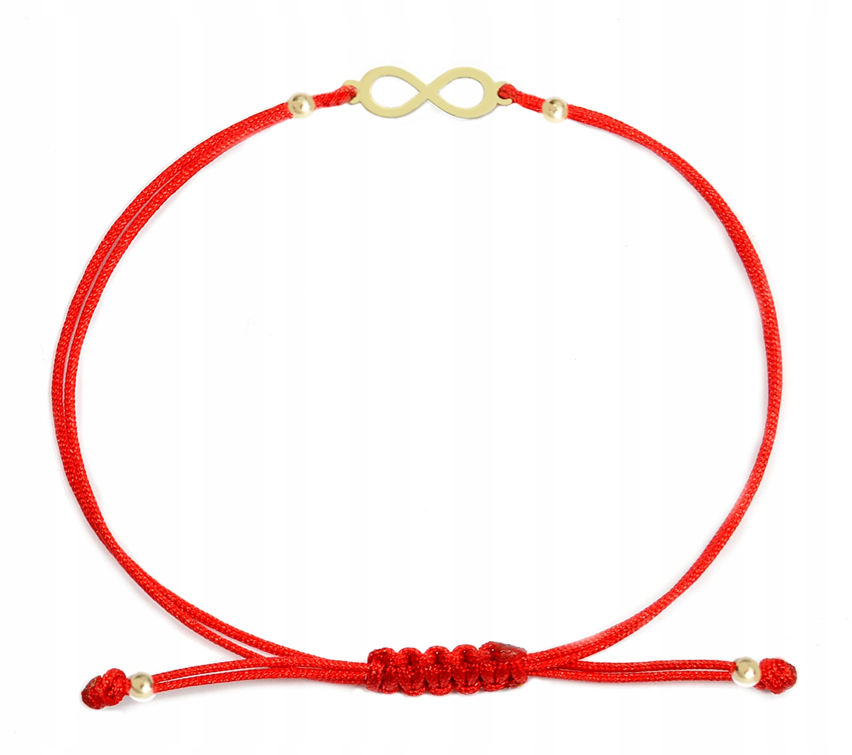 Zlatý náramek na šňůrce nekonečno, ryzost 585