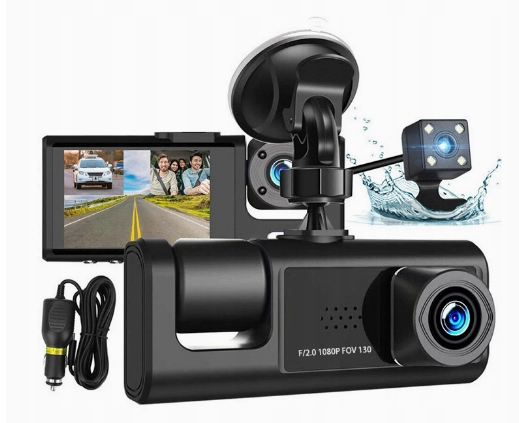 Wifi Kamera Automobilová Videorekordér Full Hd 3 Objektivy Pro Taxi 1080P