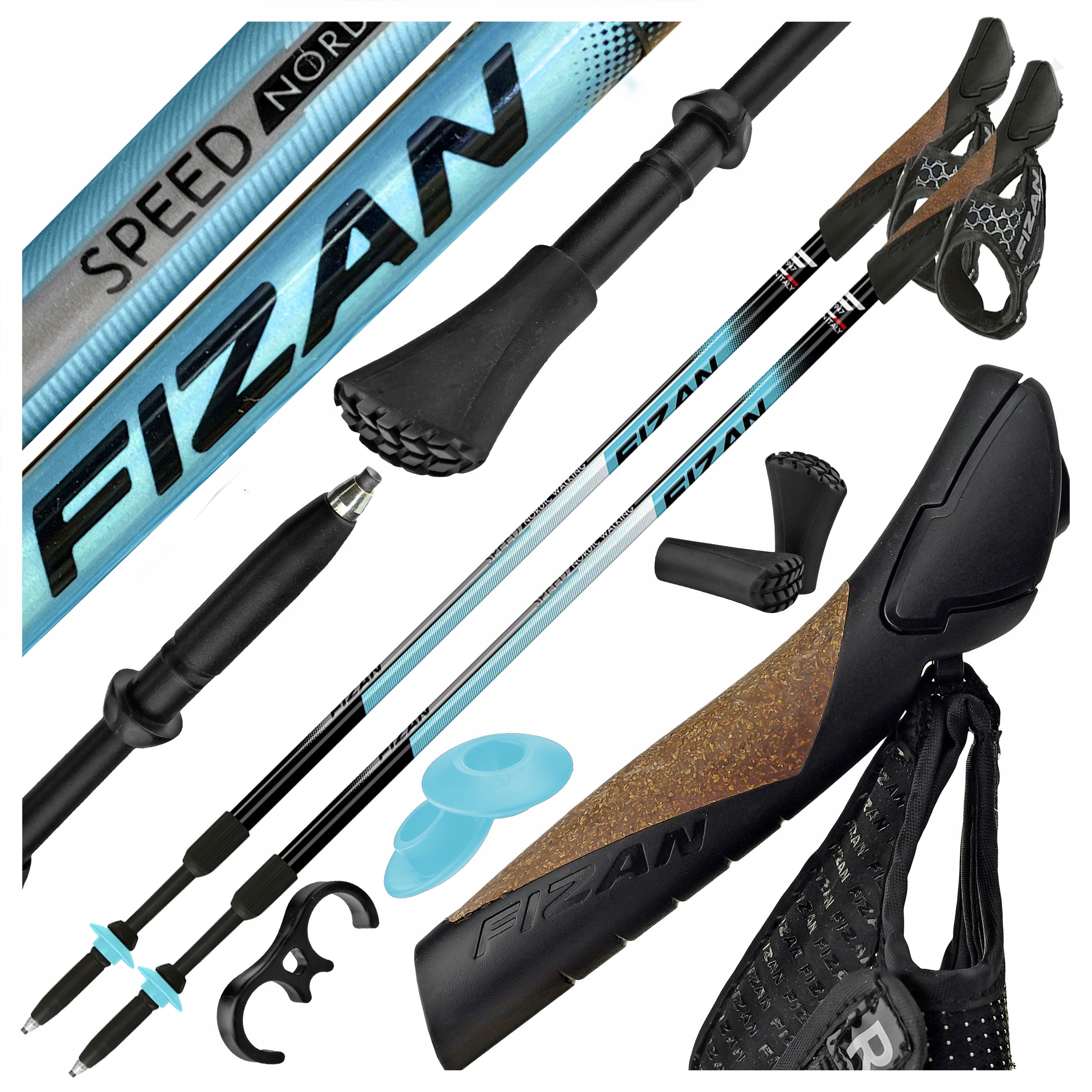 Lekkie Kijki Kije Nordic Walking Fizan Speed Blue Regulowane Do Chodzenia