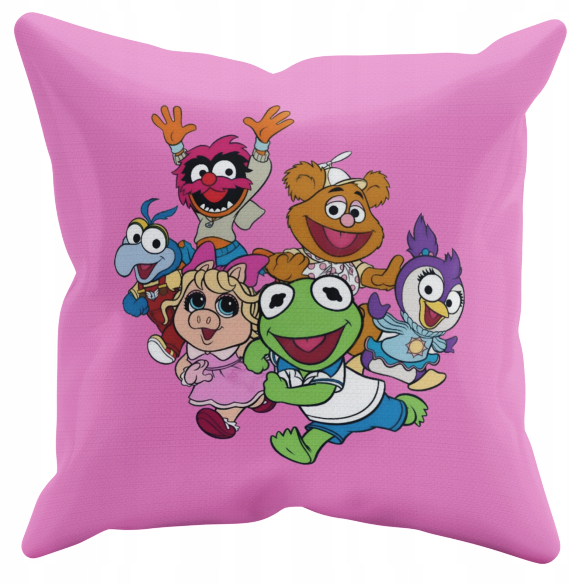 POSZEWKA NA PODUSZKĘ JAŚKA DO PRZEDSZKOLA MAPECIĄTKA + IMIĘ GRATIS Kolor dominujący odcienie różu