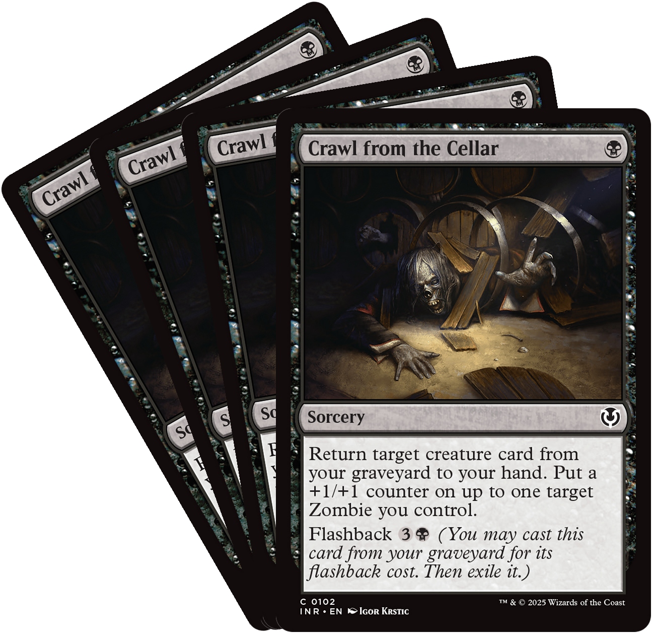 [mtg] Playset: 4x Crawl from the Cellar (inr)