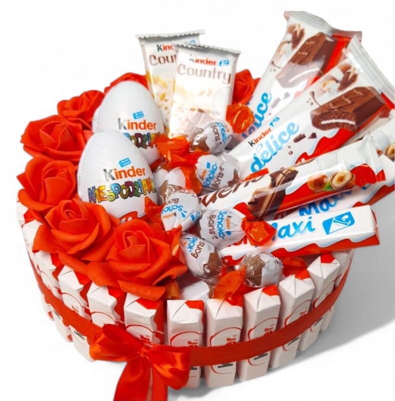 Duży box zestaw prezentowy Kinder Urodziny 20 cm