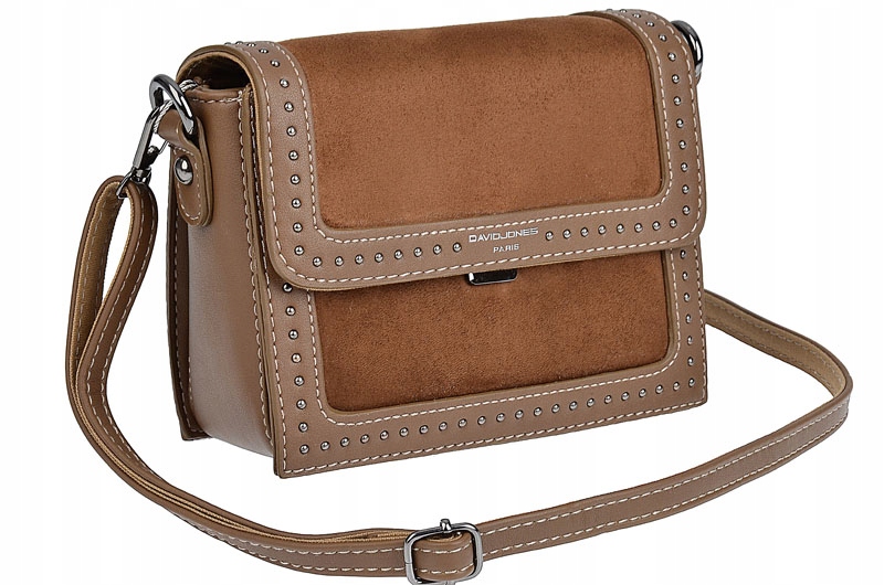 DAVID JONES mała torebka damska listonoszka zamsz