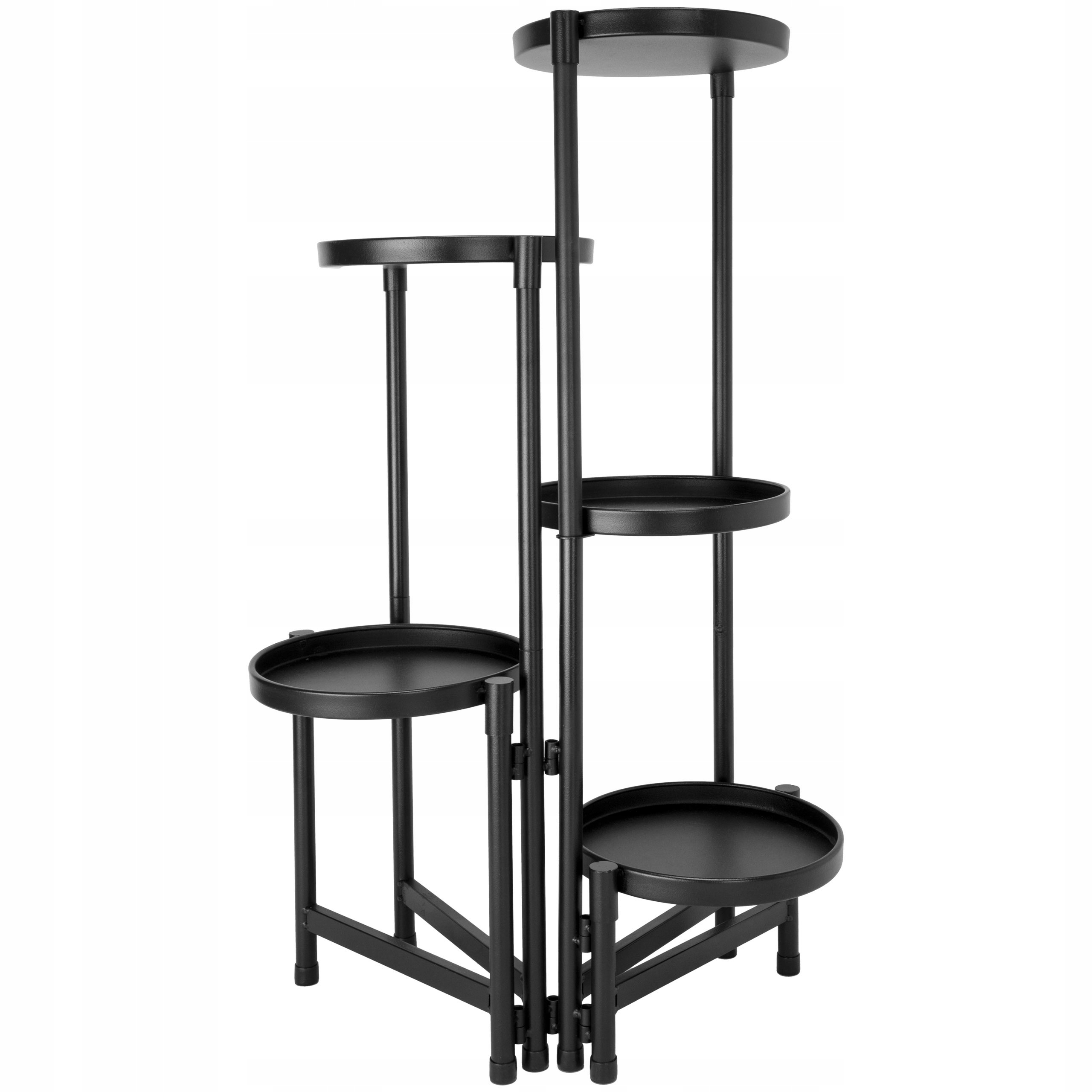 KWIETNIK NA KWIATY ROŚLINY STOJAK METALOWY STOJĄCY LOFT PÓŁKI CZARNY Maksymalna liczba donic 5