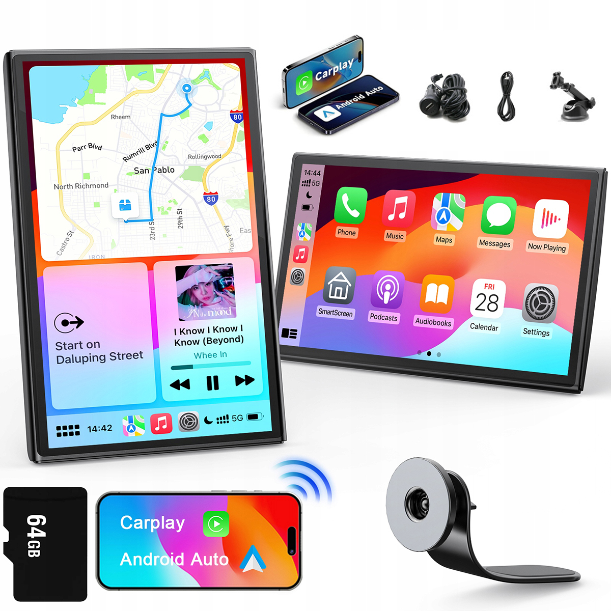Automobilové Rádio 2 Din Android 7" Apple Gps Wifi Aux Carplay Kamera Ota