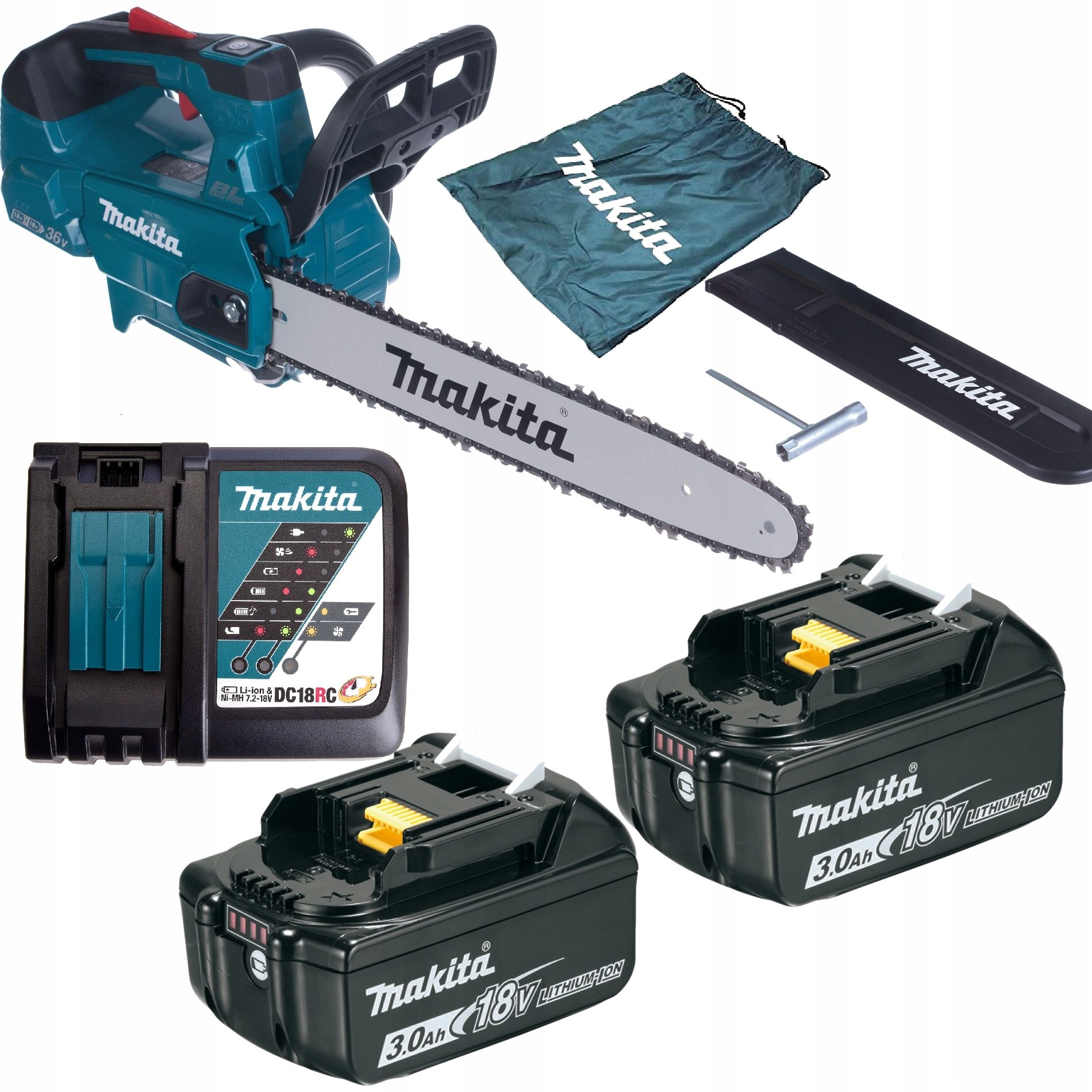 Makita Aku Pilarka DUC254Z 2x 3Ah Ładow. Piła Duc