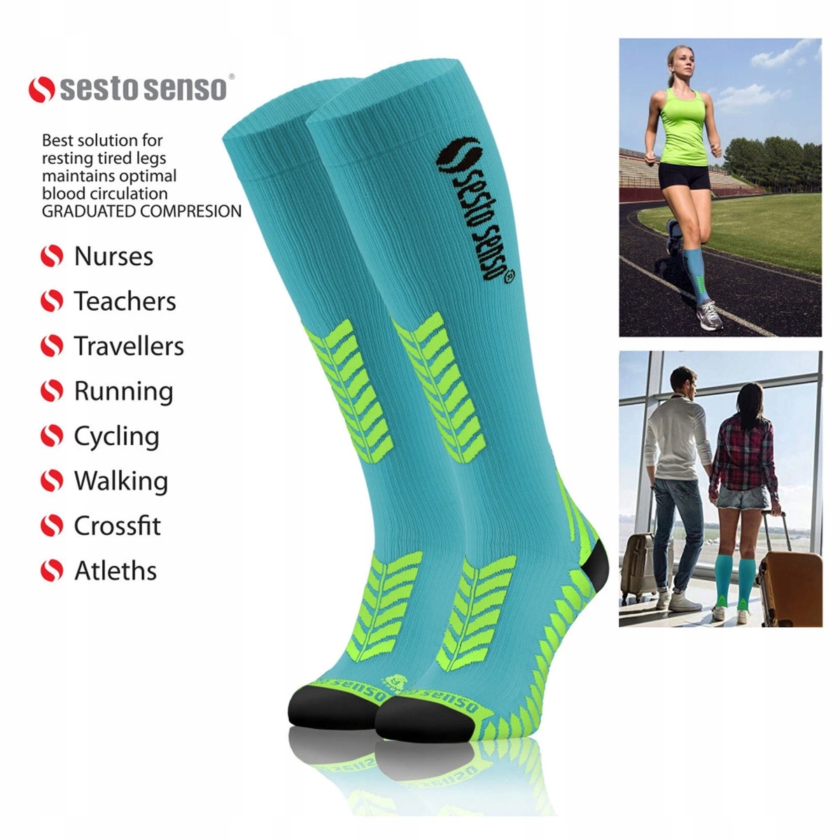 SKARPETY PODKOLANÓWKI SPORTOWE KOMPRESYJNE bieganie trekking długie *43-46 Płeć produkt uniseks