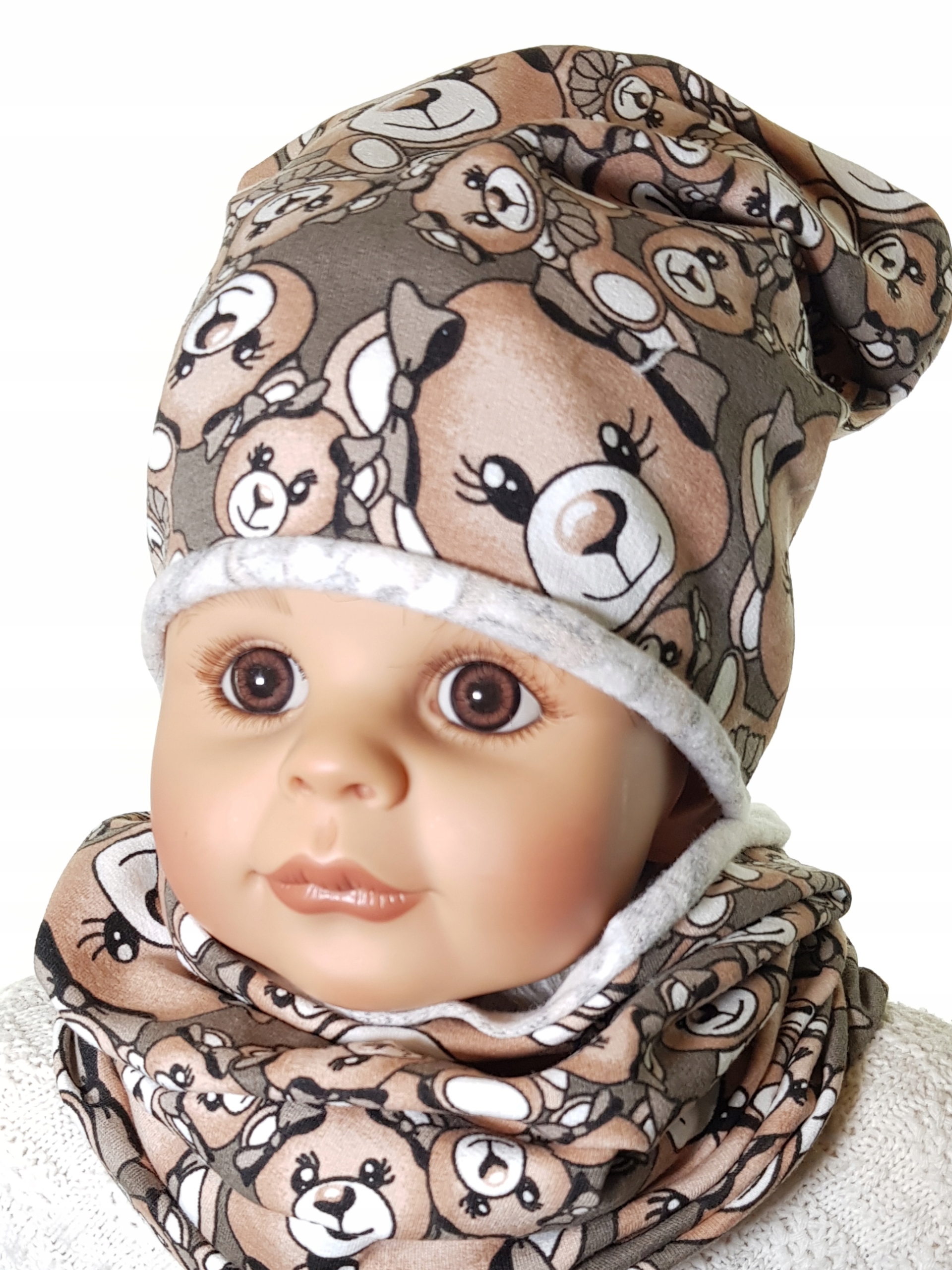 

Kpl Dresówka Czapka Beanie + Komin 6M-10LAT 25WZÓR