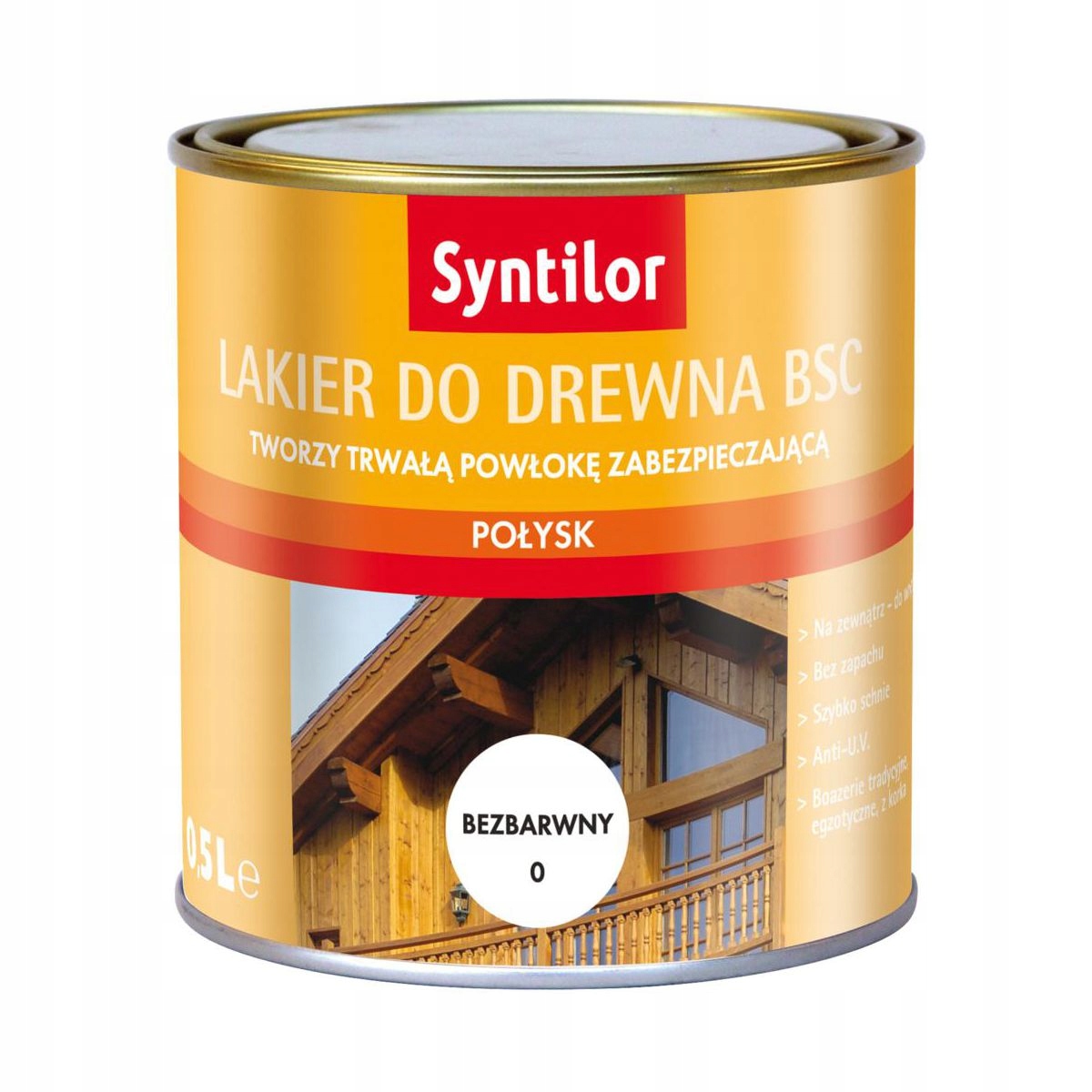 Lakier zewnętrzny do drewna BSC 0.5 l Bezbarwny Po Sposób aplikacji pędzel