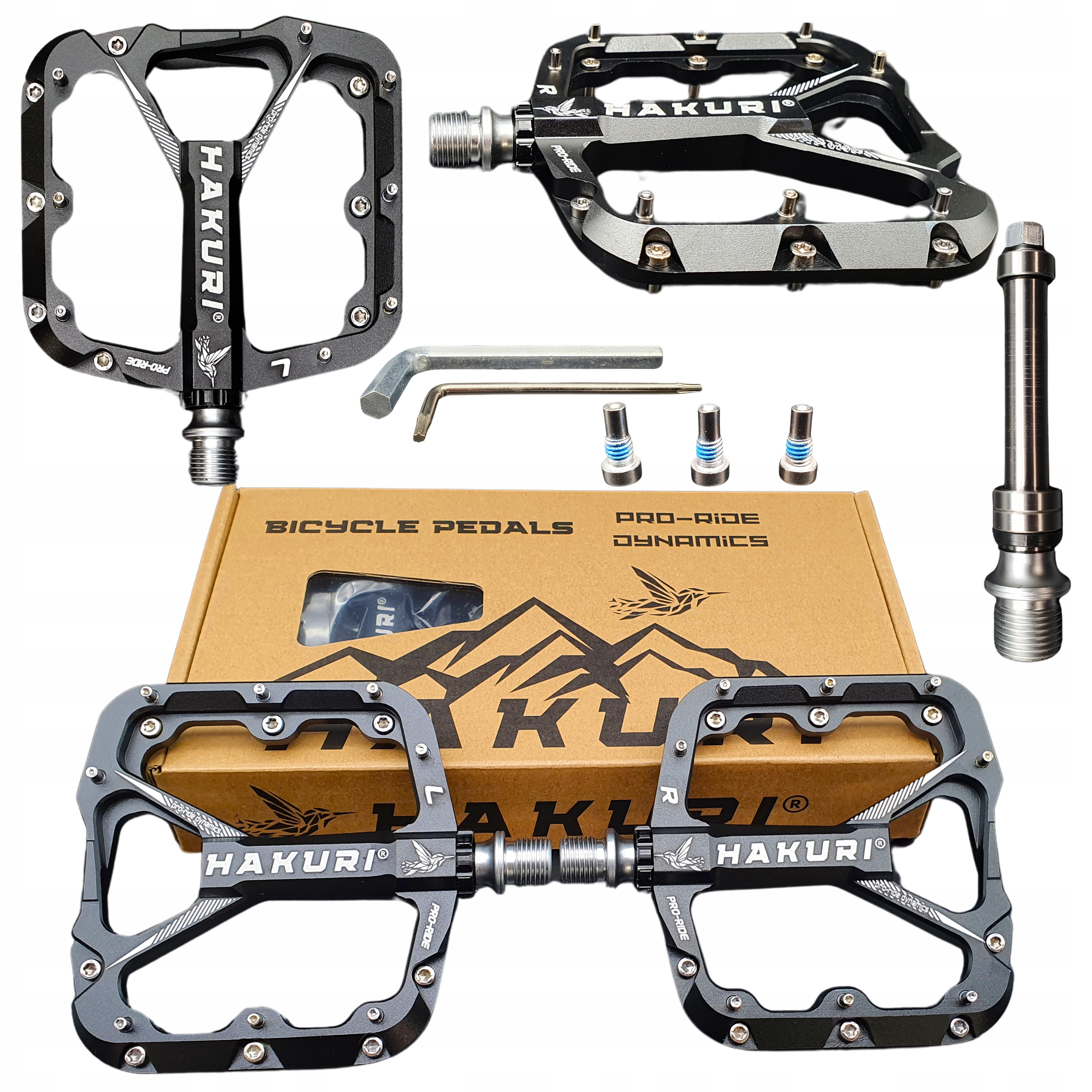 Pedały Platformowe Dh Enduro Mtb mocne Aluminiowe Hakuri 3 łożyska Lekkie