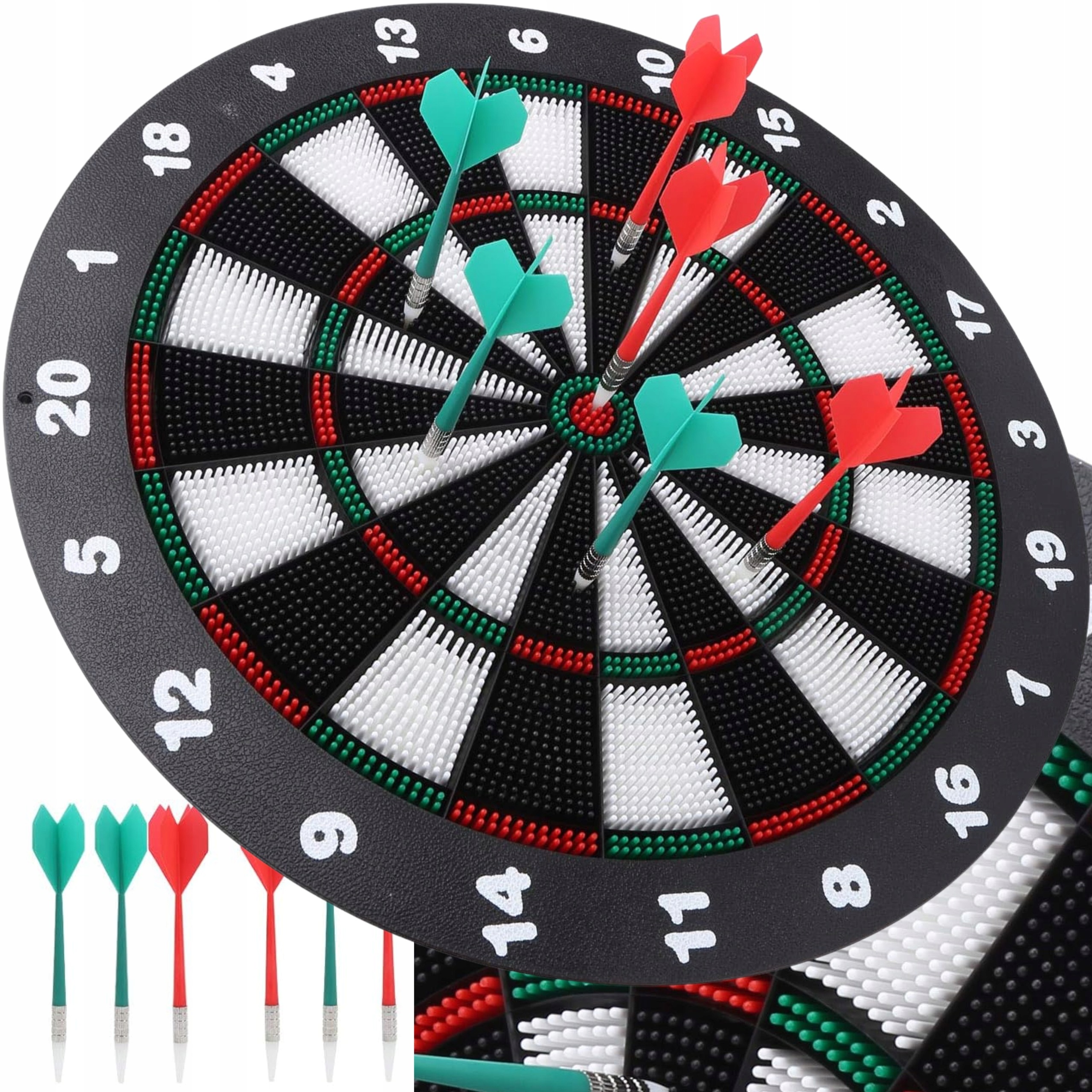 Dart Dla Dzieci i Dorosłych Tarcza 41cm 6 Rzutek Gra Zręcznościowa Rodzinna