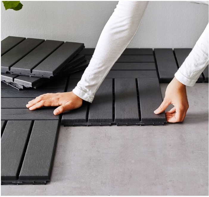 IKEA RUNNEN podest tarasowy ciemnoszary 9szt Długość 30 m