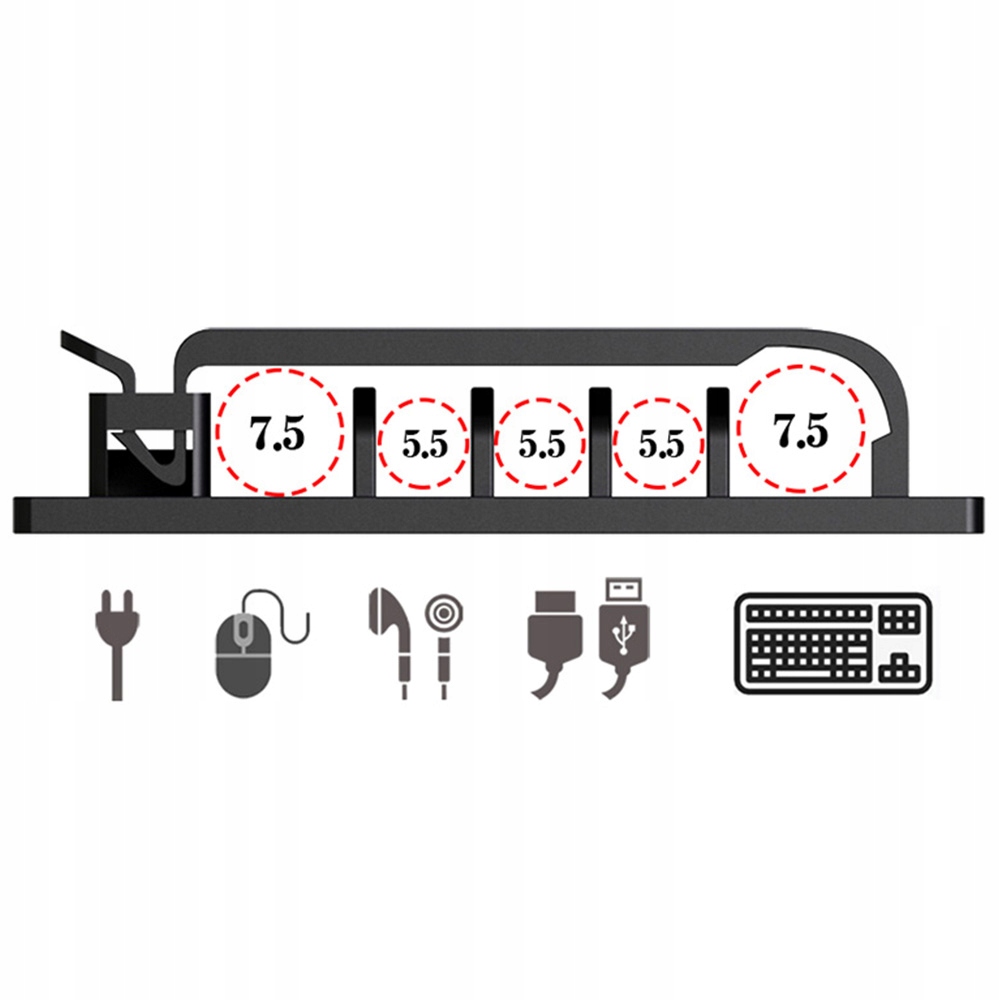 2x ORGANIZER UCHWYT MASKOWNICA ZACZEP KLIPS DO KABLI PRZEWODÓW BIURKA Marka Inna