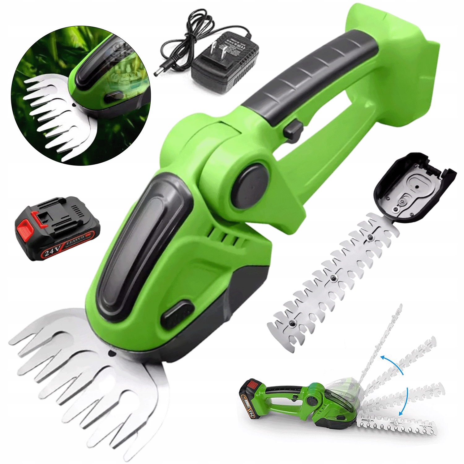 Akumulátorové Nůžky Na Stříhání Živého Plotu Trávy Keřů 500W Sada