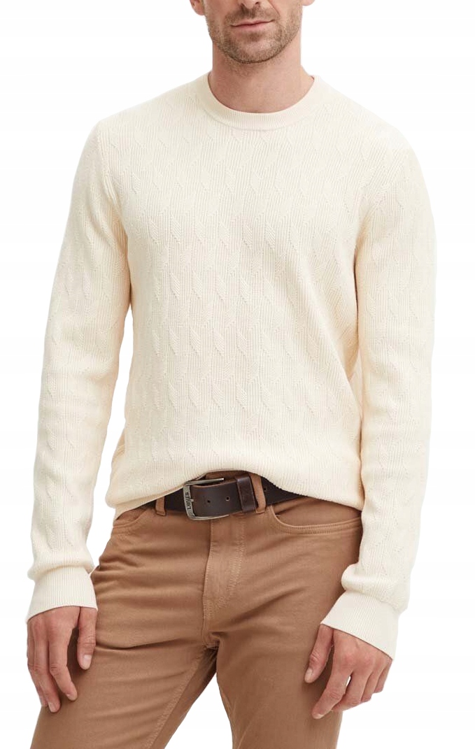 Guess Pánský Béžový Svetr Hladká Teplá Mikina XXL