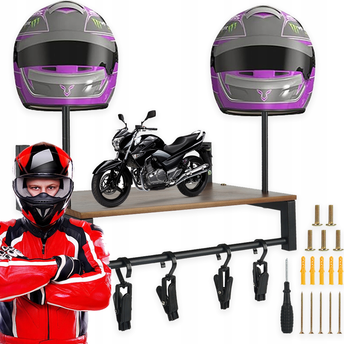 Nástěnný Držák Na Taktické Vybavení Dřevěný Stojan Na Motocyklová Přilba