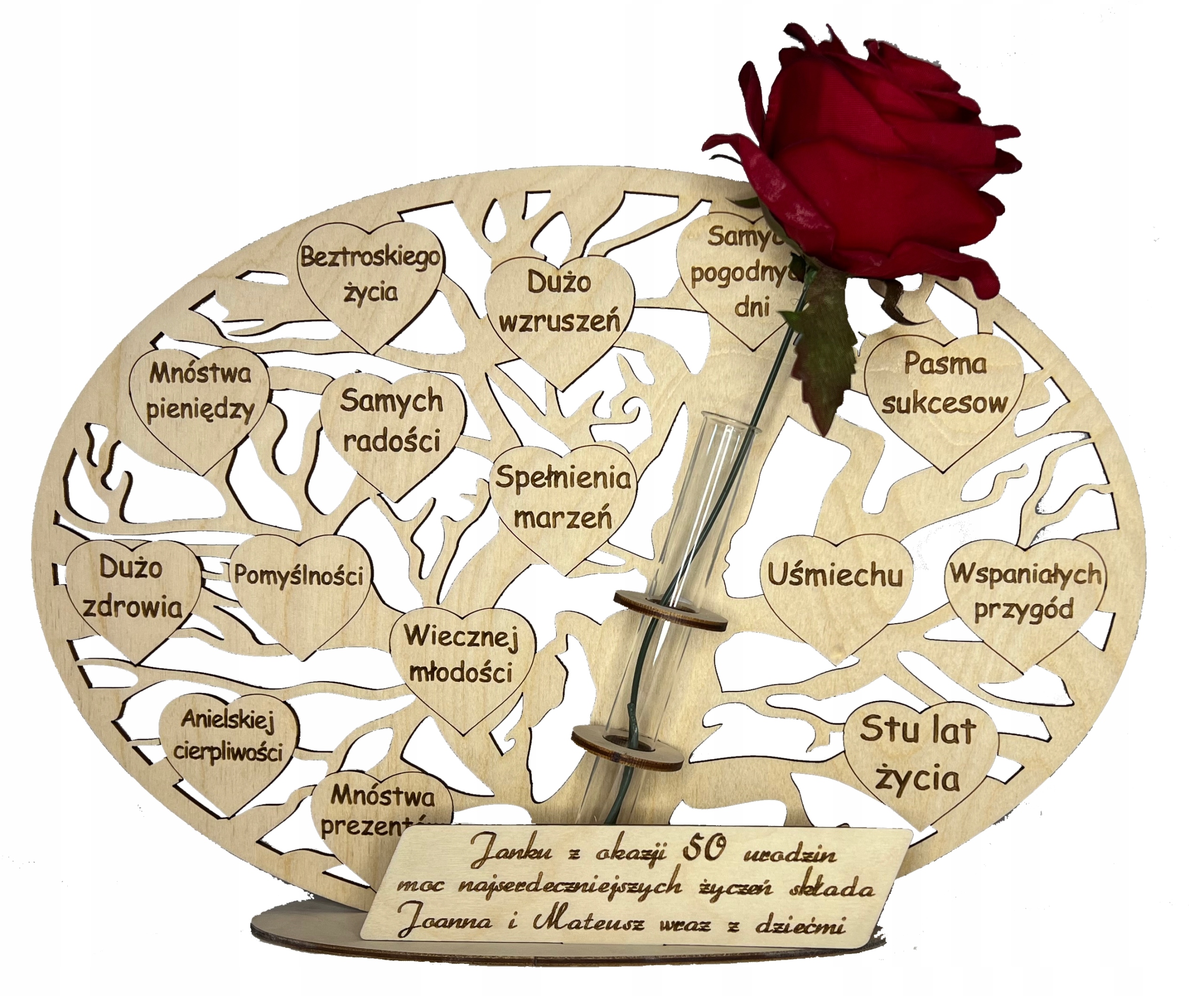 Narozeninový gravírovaný strom štěstí jako dárek