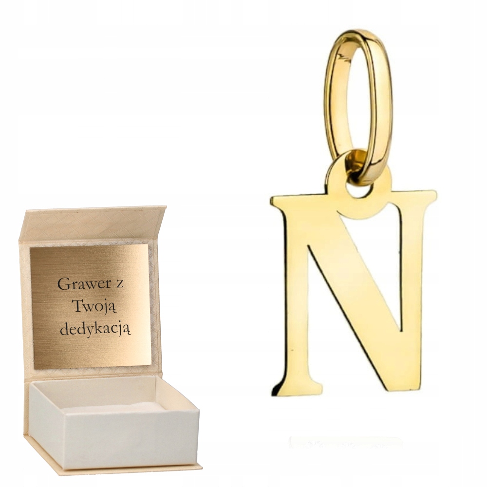 Zlatý přívěsek Písmeno N zlato ryzost 585 Gravírování