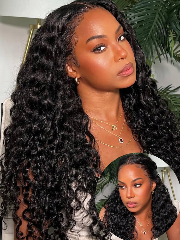 Shein Czarna Peruka Włosy Kręcone