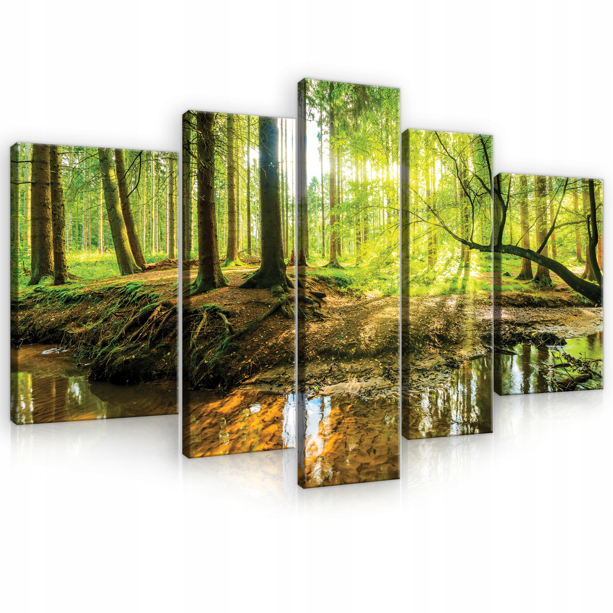 

Obraz 5 części Las Drzewa Natura Duży XXL 170x100