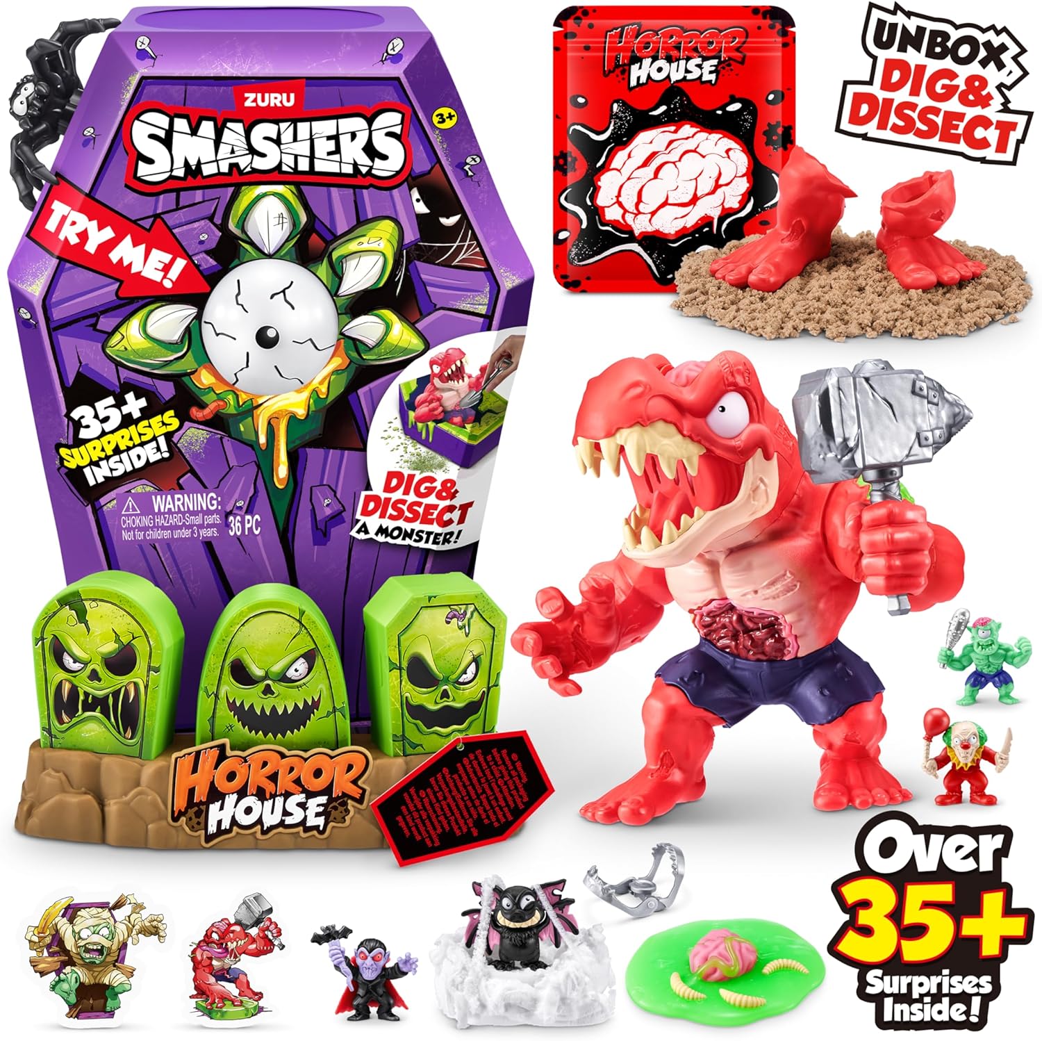 Zuru Smashers Dinozaur Zombie Rex 35+ Niespodzianek