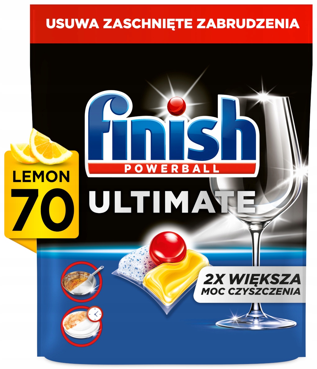 Finish Kapsułki do zmywarki Ultimate Powerball All in 1 lemon 70 sztuk
