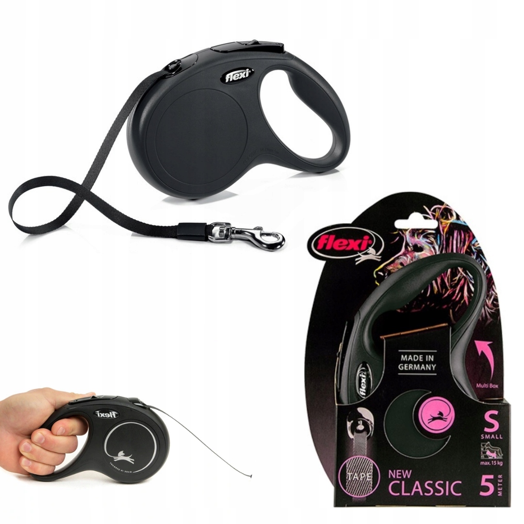 

Smycz Flexi New Classic Czarna Taśma S 5M Do 15KG
