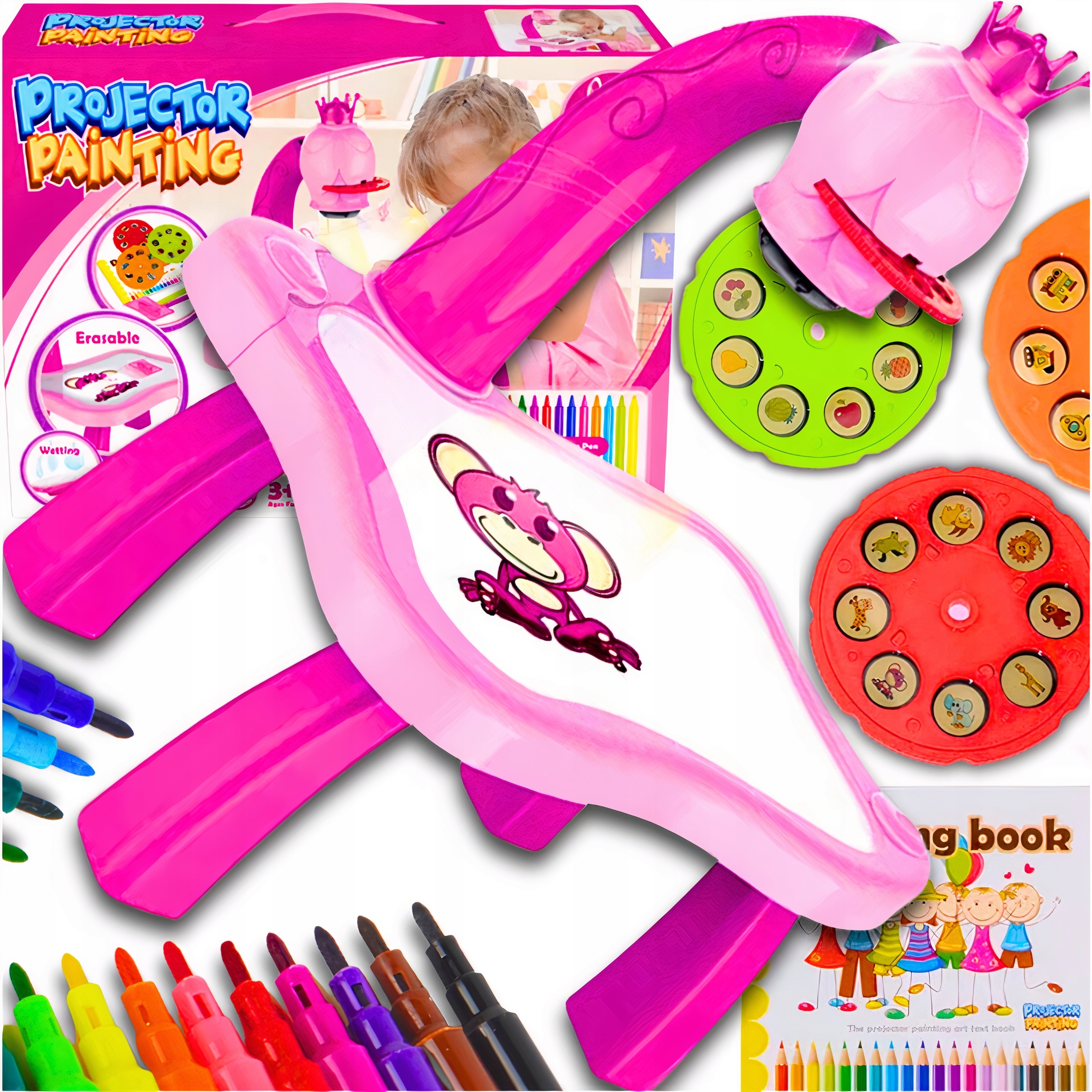 PROJEKTOR RZUTNIK DO NAUKI RYSOWANIA KREATYWNY RÓŻOWY DLA DZIECI PREZENT Stan opakowania oryginalne