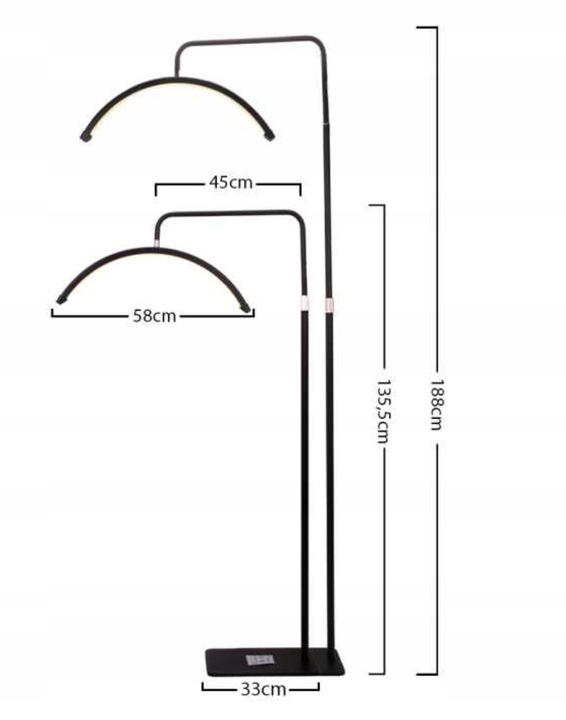 Lampa kosmetyczna LED RegMag LP-02 z regulacją wysokości – Najważniejsze dane lampy