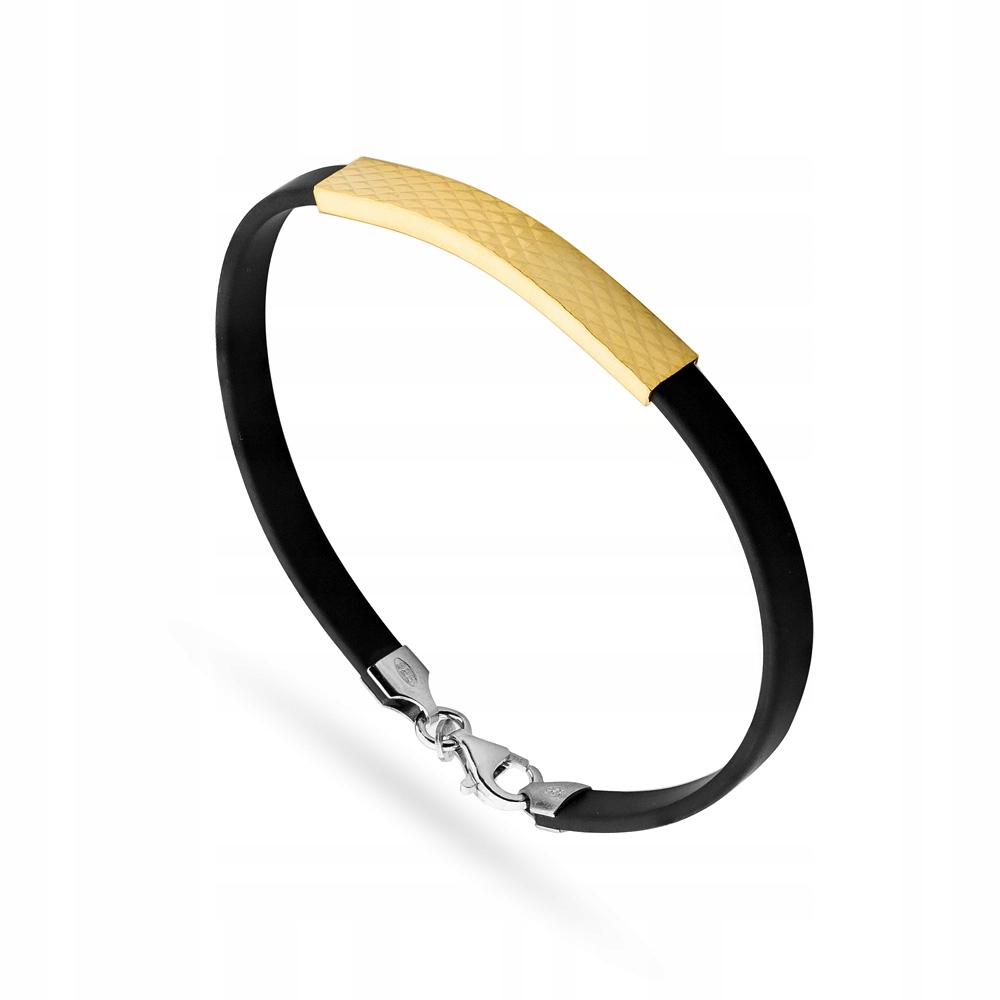 Elegantní Černý Pánský Náramek ryzost 925 Krabička