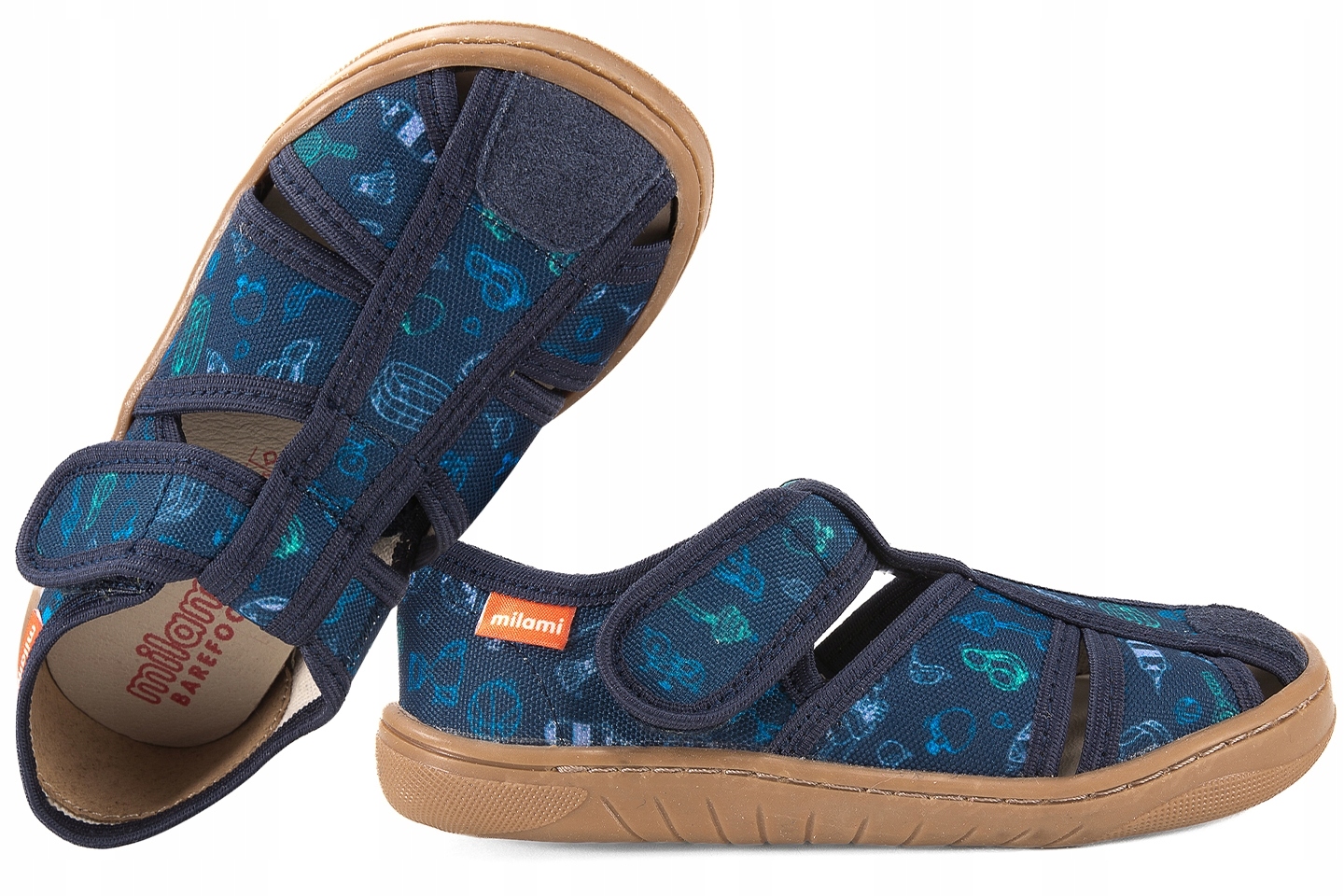 Milami BF9C-BR-44 Barefoot Sandały Tekstylne Domowe Kapcie Papcie Rzep 31