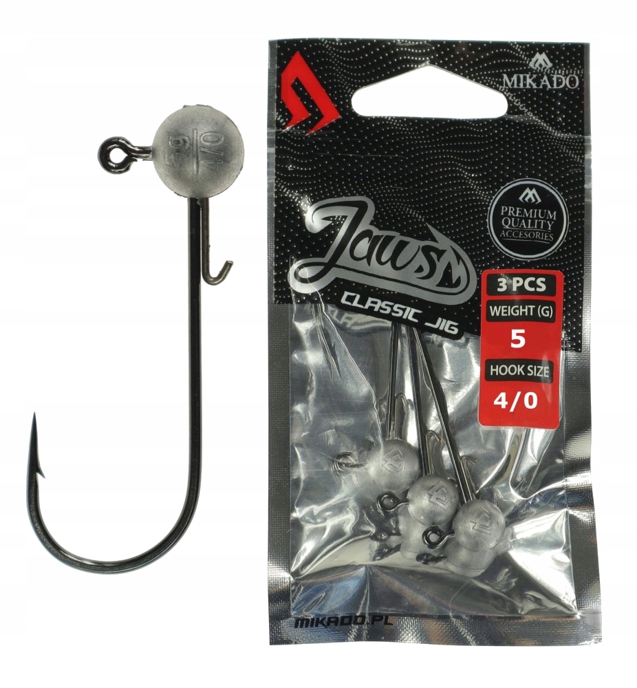 Główki Jigowe Mikado Hak Kuty Jaws 5g-4/0 op.3szt