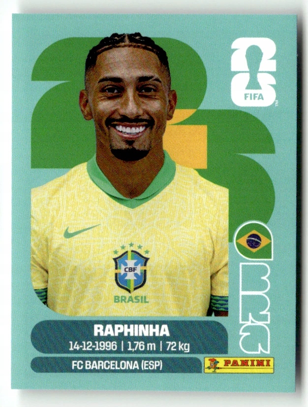 Naklejka Fifa World Cup 2026 Bra 19 Raphinha Brazylia