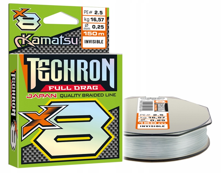 Plecionka Na Sandacza Szczupaka Biała 8X Techron Invisible 0,14mm/150m