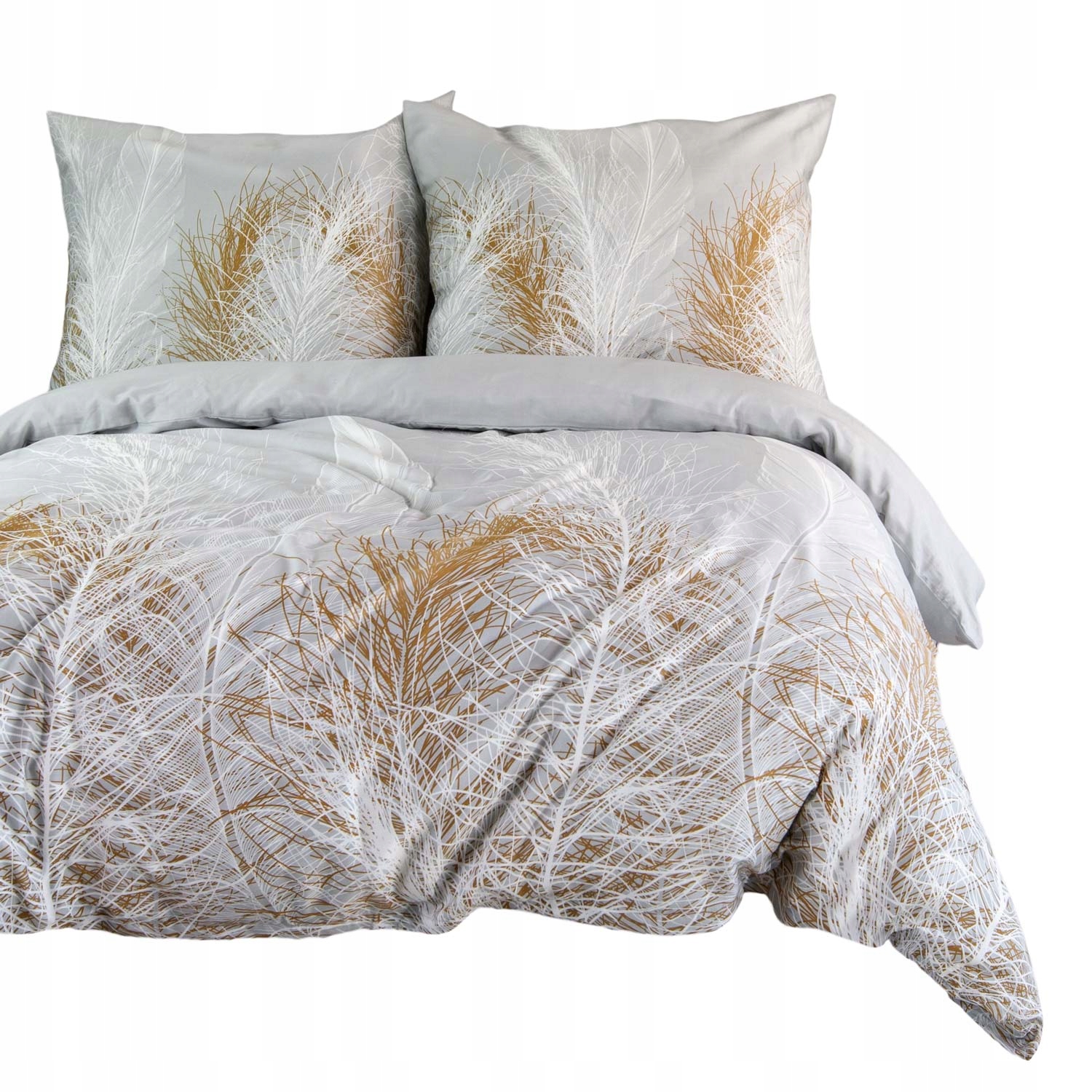 Pościel satynowa satyna bawełniana Satynlove 160x200 szara złota