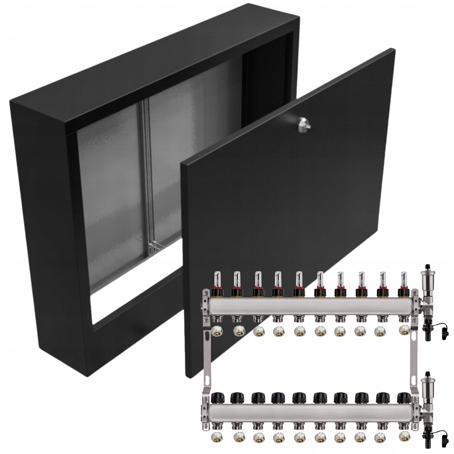 Nerezový Rozdělovač Podlahových Krytin 10+ Nástěnná Skříňka Černá Pex