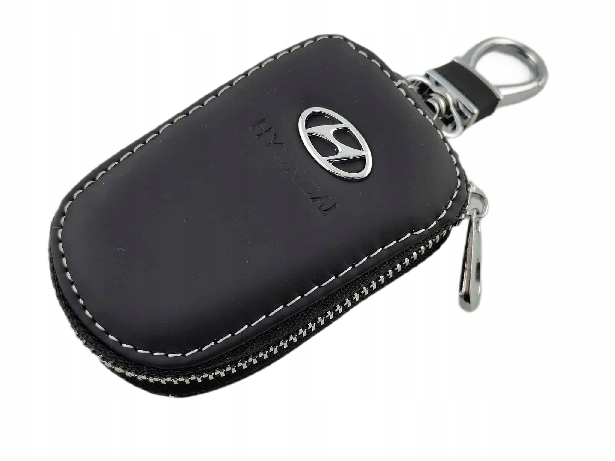 Hyundai Etui Pokrowiec Skórzany Na Kluczyk Czarny Premium