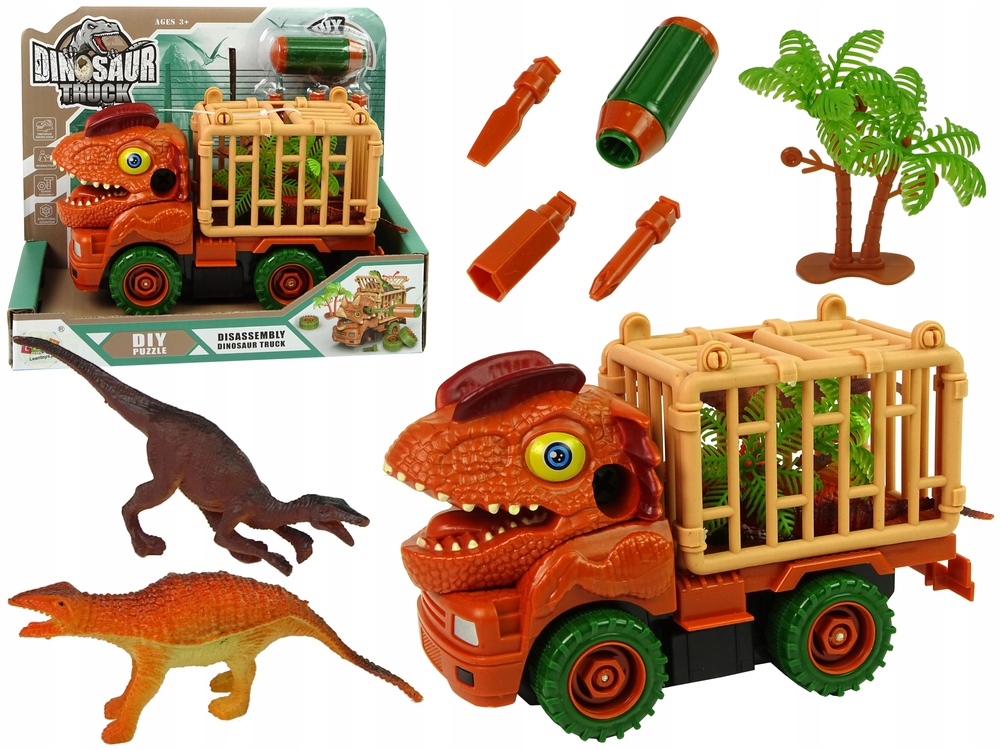 

Transporter Ciężarówka Dinozaur Pomarańczowy Diy