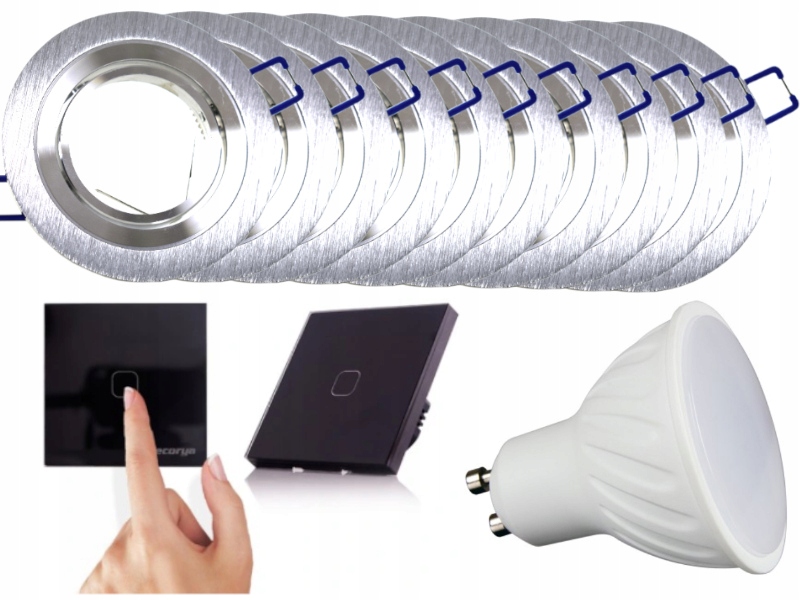 Sada Led stropních světel 10x Vypínač Žárovky