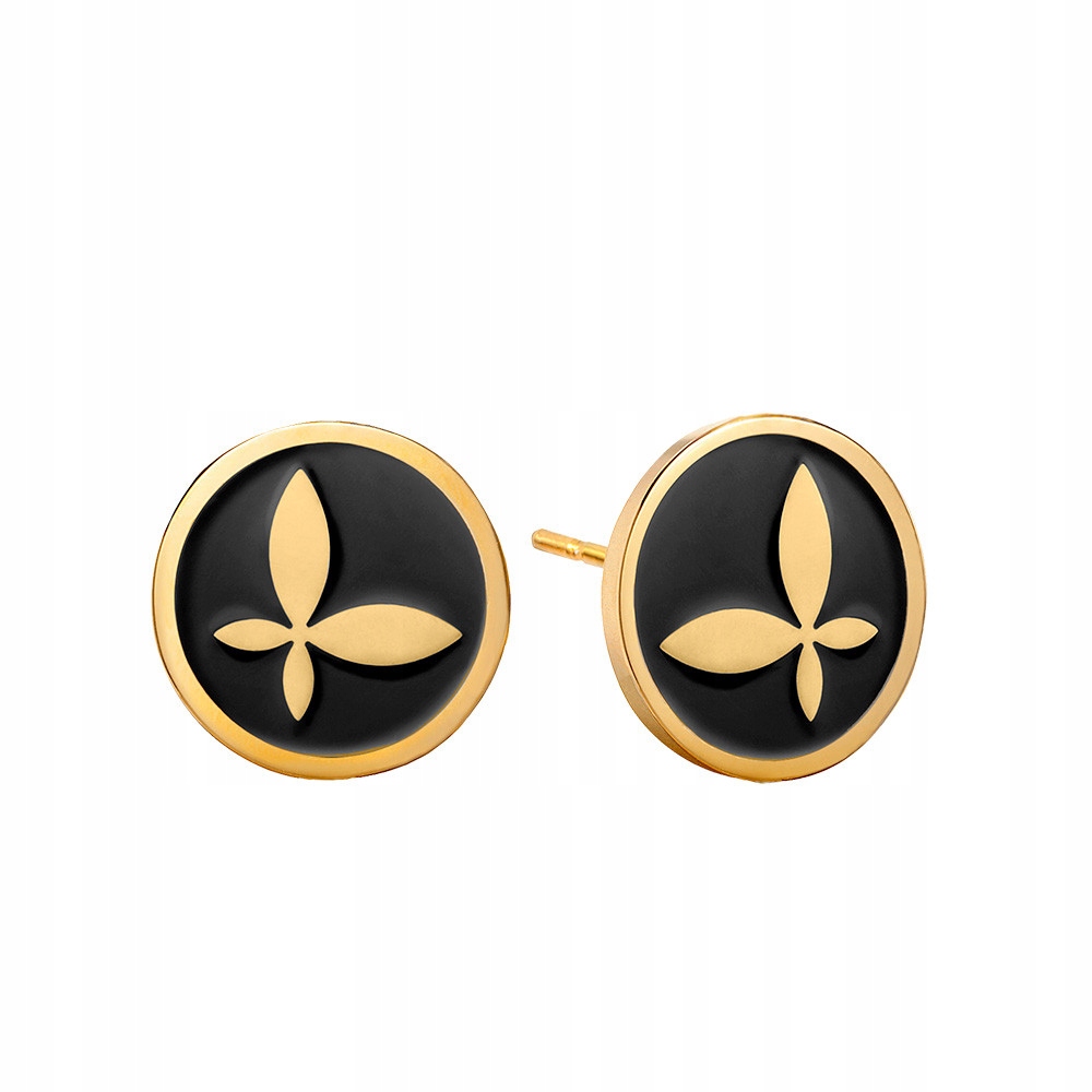 

Kolczyki stal szlachetna sztyft emalia Black Sadva