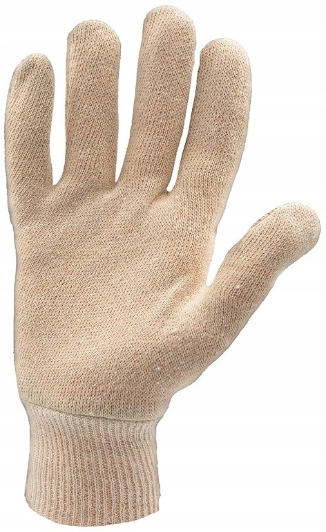 RĘKAWICZKI ROBOCZE bawełniane ochronne GALENA BEŻOWE ŚCIĄGACZ BAWEŁNA L 9 Marka 4WRK