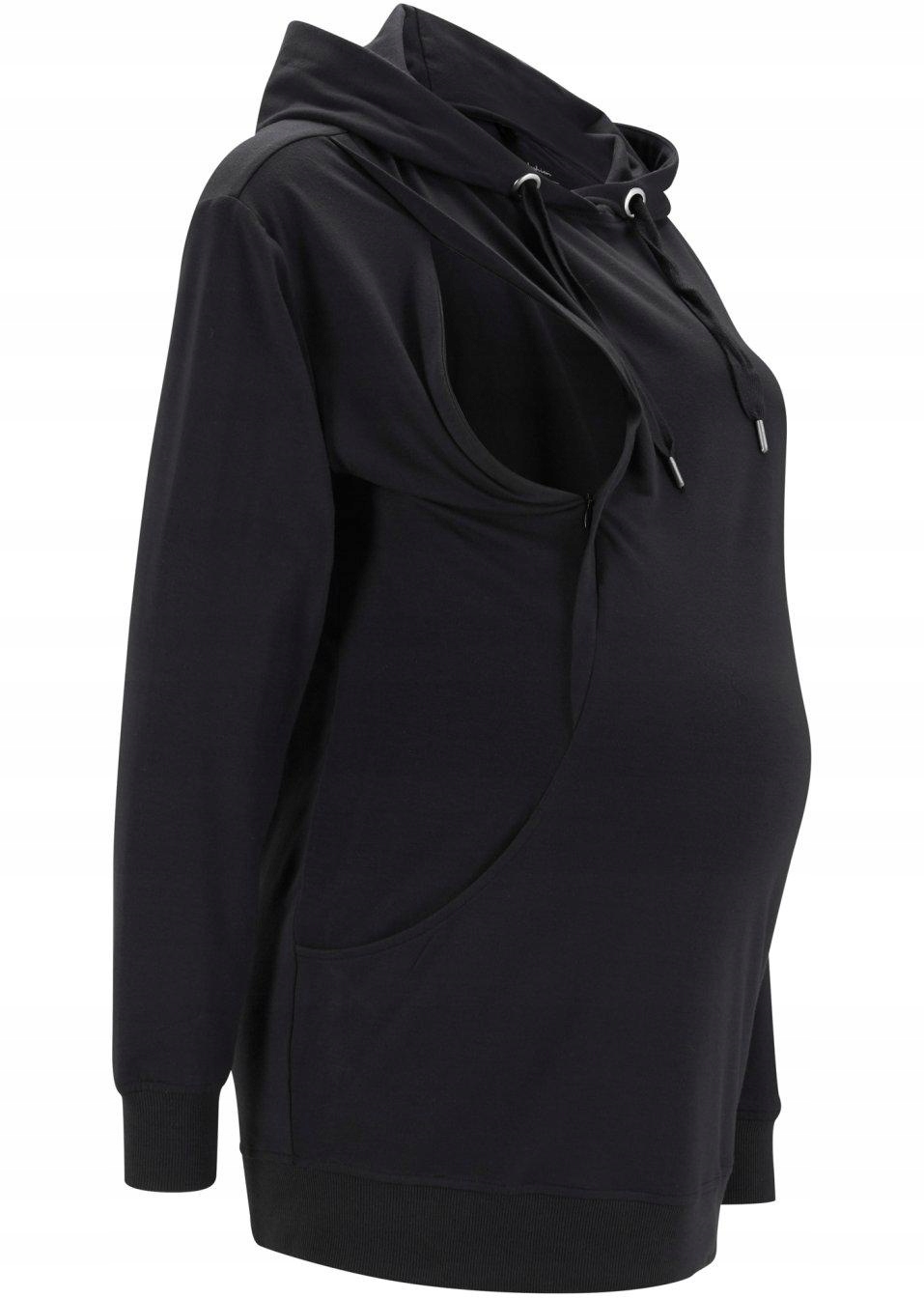 BONPRIX CZARNA CIĄŻOWA BLUZA DO KARMIENIA Z KAPTUREM 7QR NH9__S/M Rodzaj wkładane przez głowę z kapturem