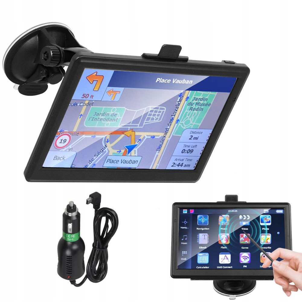 Nawigacja Samochodowa Gps 7 Cali Pro Ciężarówka Truck Tir Taxi Autobus Fm