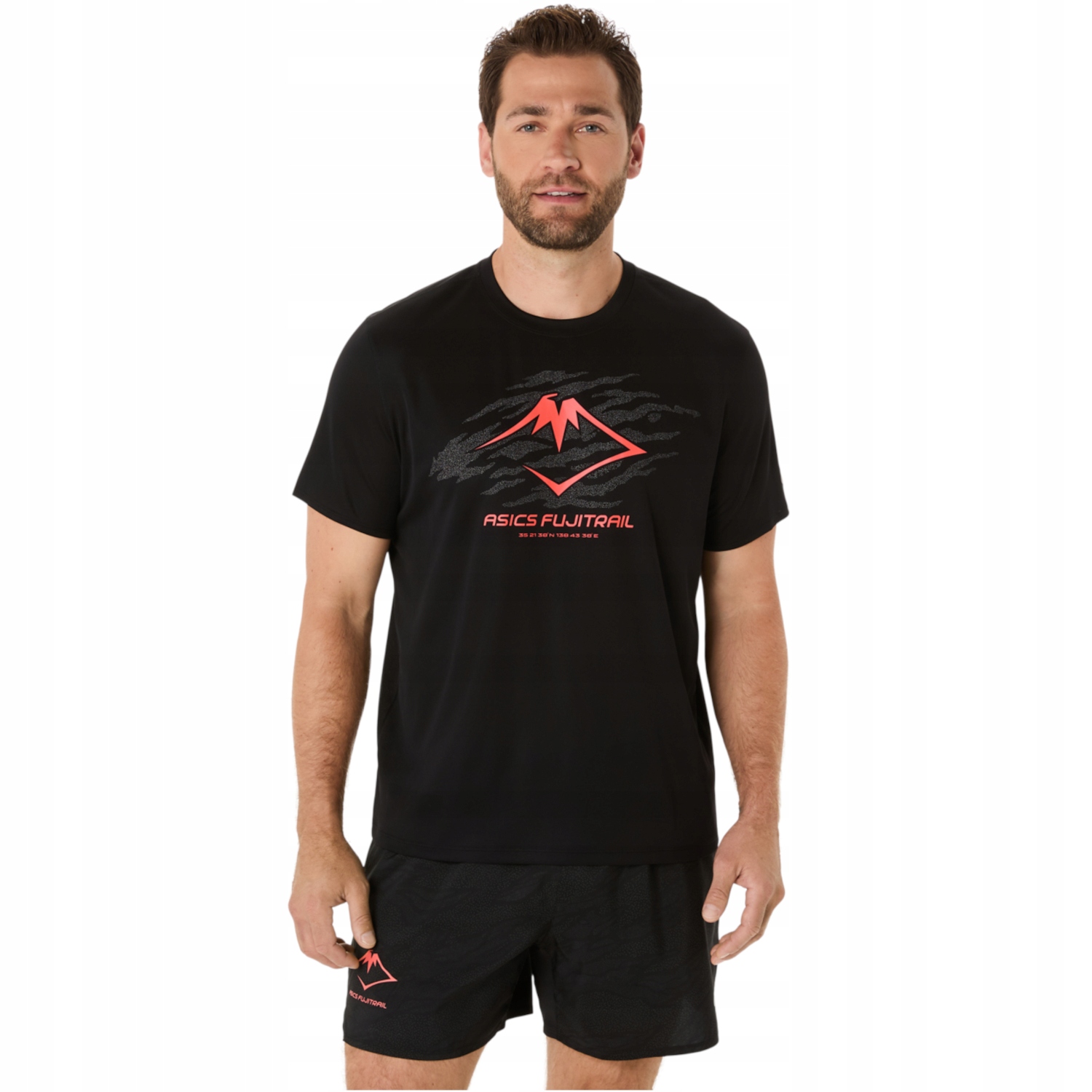 pánské tričko Asics Fujitrail Logo Ss Top [s] Polyester , černé
