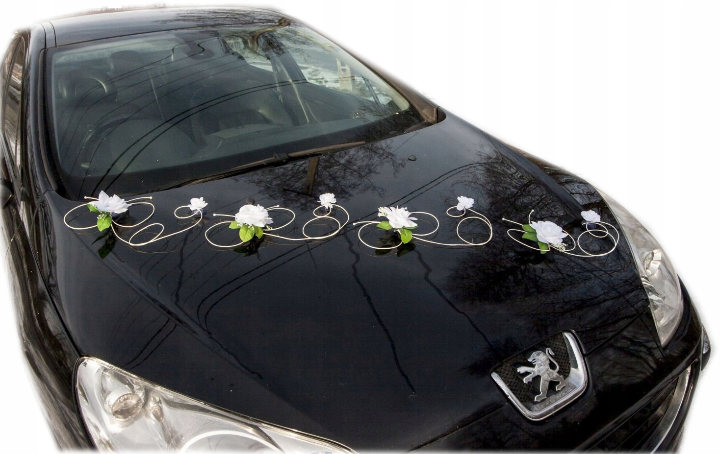 Dekorace na auto Komplet Bílá ozdoba 111
