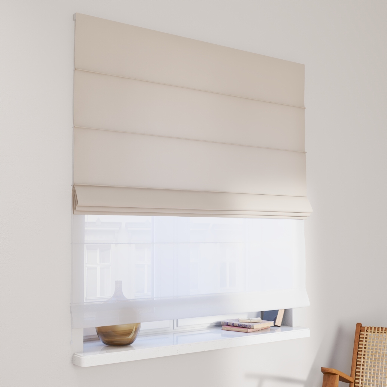 Hotová římská roleta Duo 120x150 cm béžová