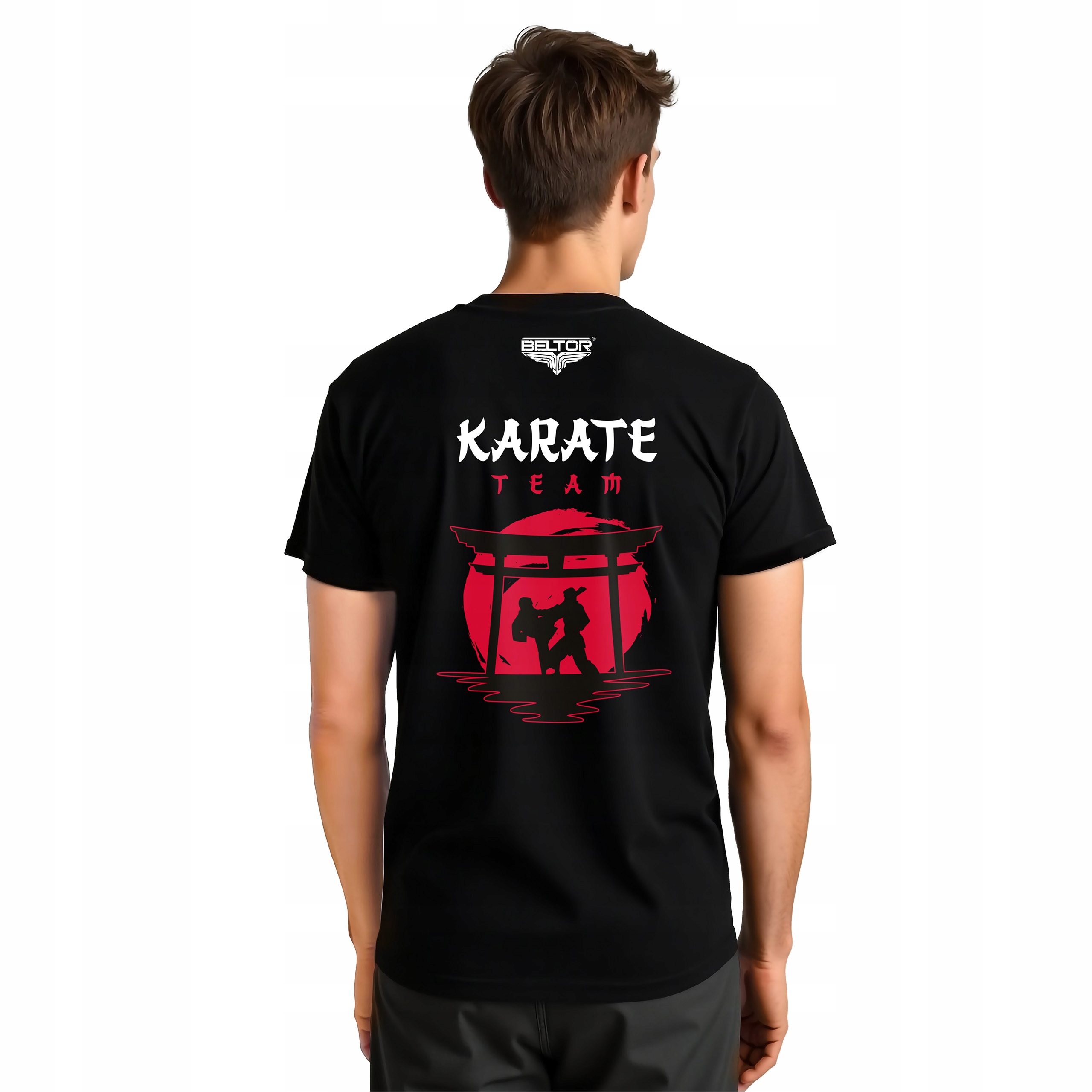 BELTOR KOSZULKA KARATE TORII GATE T-SHIRT CZARNA SPORTOWA NA WF r. 3XS