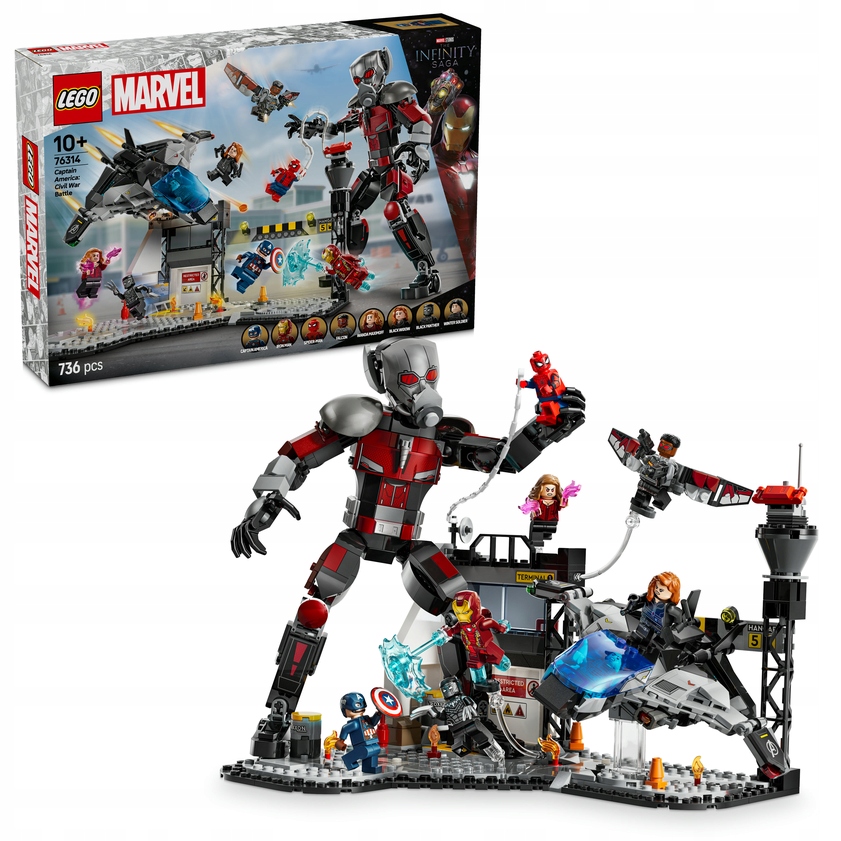 Lego Marvel 76314 Akční bitva Captain America: Občanská válka