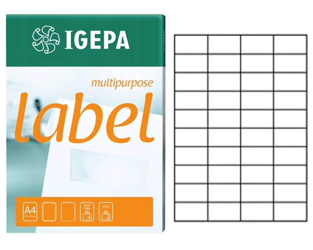 

Etykiety Samoprzylepne A4 Igepa 100 Ark 52,5X29,7