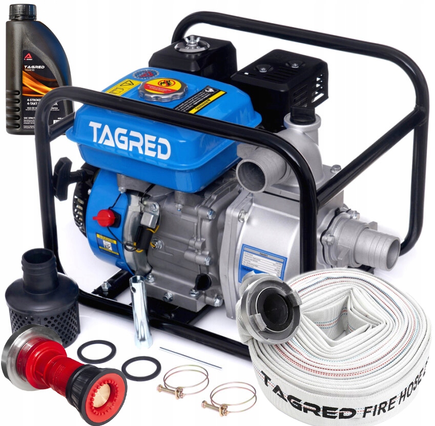 MOTOPOMPA SPALINOWA 2" POMPA DO WODY 6,5HP 36000l/h WĄŻ DZIAŁKO OLEJ